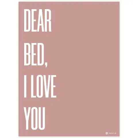 Obrazy s textom Obraz do spálne - DEAR BED