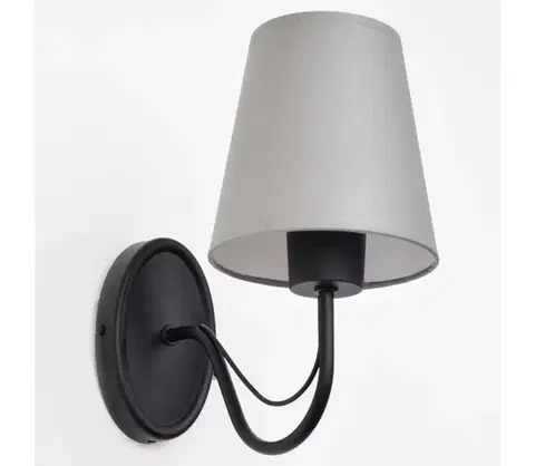 Svietidlá  Nástenná lampa MALBO 1xE27/15W/230V šedá/čierna K-2920/1 BK+GREY
