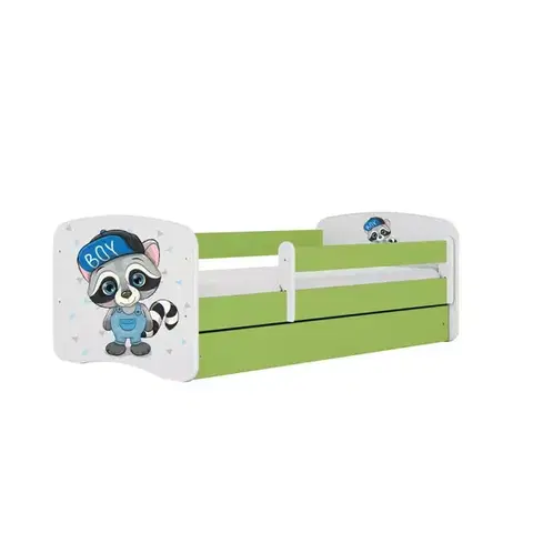 Postele pre dievčatá Detská Posteľ. Babydreams+Sz+M Zelená 70x140 medvedík čistotný