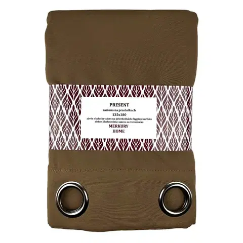 Závesy do spálne Záves Present na priechodkách 135x180 horčicová Merkury Home
