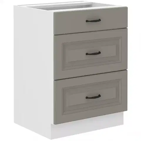 Kuchynské skrinky stojace Kuchynská skrinka Stilo claygrey/biely 60d 3s bb