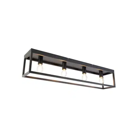 Stropné osvetlenie Inteligentné stropné svietidlo čierne 99,5 cm vrátane 4 Wifi A60 - Cage