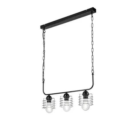 Svietidlá  Luster na reťazi MORGAN 3xE27/60W/230V čierna/chróm LM-3.157/CHROM