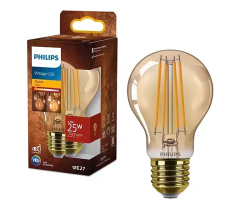 LED osvetlenie LED žiarovka VINTAGE Philips A60 E27/3,1W/230V 1800K 8720169191433