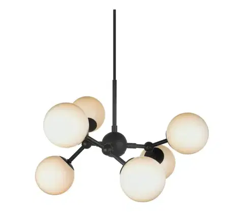 Svietidlá Halo Design 736546 - Závesný luster na lanku ATOM 6xG9/28W/230V priemer 45 cm čierna/biela 736546
