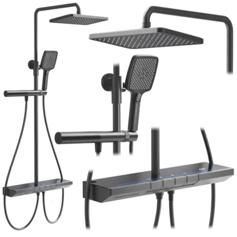 Kúpeľňové batérie REA REA - Sprchový set s termostatom Pedro Titanium REA-P0896