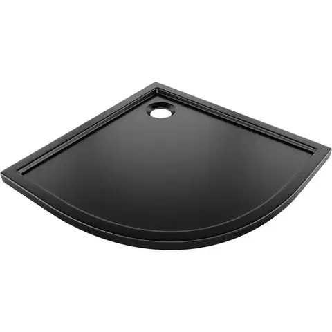 Vane MEXEN - Flow Sprchová vanička štvrťkruh slim 100 x 100, čierna mat 46Q701010