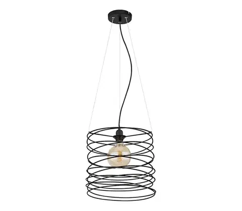 Svietidlá Globo 15640H - Závesné svietidlo na lanku TILLY 1xE27/60W/230V čierne 15640H