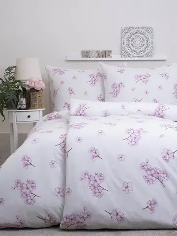 Obliečky MKLozkoviny.sk Francúzske bavlnené obliečky Renforcé – Sakura - 220 × 200 cm - 70 x 90 cm