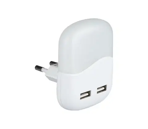 Svietidlá  LED Nočné svetlo so senzorom súmraku do zásuvky 2xUSB LED/0,45W/230V 3000K 507
