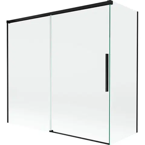 Sprchové dvere MEXEN/S - Rox vaňová zástena 2-krídlová posuvná 170 + 70 x 150, transparent, čierna 8C9-170-070-70-00