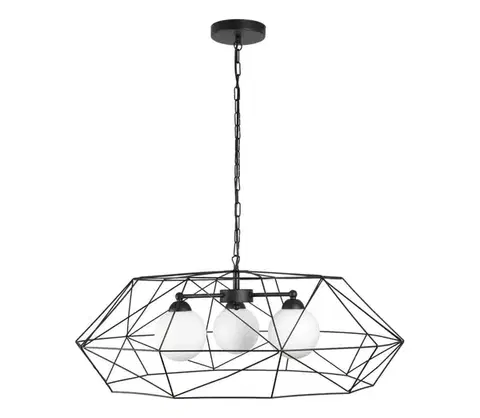Svietidlá  Luster na reťazi DEXA 3xG9/10W/230V čierny W-KM 7525+8080/3 BK+WT