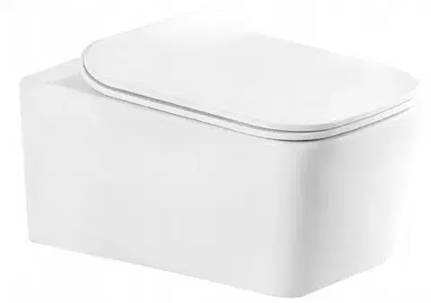 Záchody MEXEN - York Závesná WC misa vrátane sedátka s slow-slim, duroplast, biela 30114000