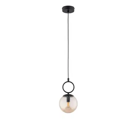 Svietidlá  Luster na lanku SITRO 1xE14/10W/230V čierna/dymová béžová 61470