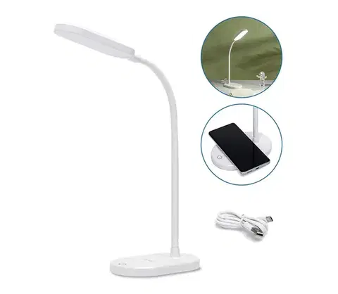 Lampy  B.V.  - LED Stmievateľná stolná lampa s bezdrôtovým nabíjaním LED/2,5W/5V biela B10311O8N