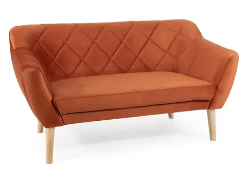 Pohovky a gauče Dvojmiestna pohovka KARO 2 VELVET buk Signal