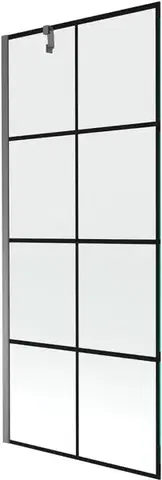 Sprchové dvere MEXEN/S - Next vaňová zástena FIX 80 x 150, čierna vzor, grafit metal 895-080-000-00-77-95