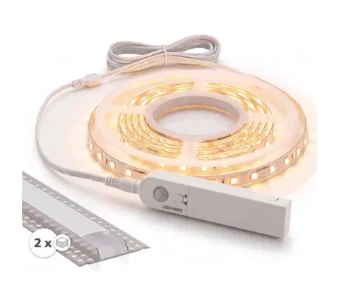 Záhradné lampy SmartLED SADA 1x LED pás so senzorom FLEX LED/3,6W/4xAA 2 m + 2x vstavané profily 1 m 2xSD0107+1xP227986
