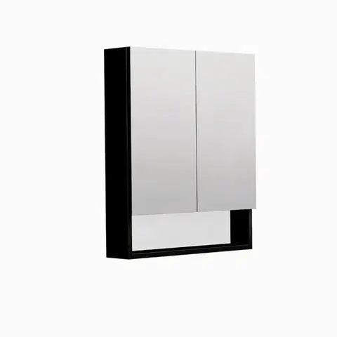 Kúpeľňový nábytok Zrkadlová skrinka SAT Cube Way 60x72 cm lamino čierna GALCU3D60HP GALCU3D60HP