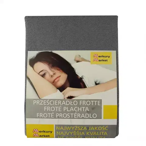 Bytový textil Prestieradlo froté s gumičkou 180x200 šedá 70