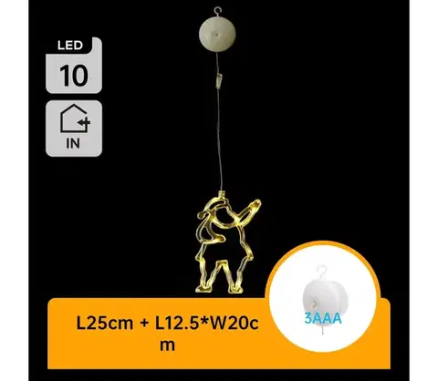 Vianočné dekorácie  B.V.  - Vianočná LED dekorácia 10xLED/3xAAA Santa Claus 20 cm B10303K5P