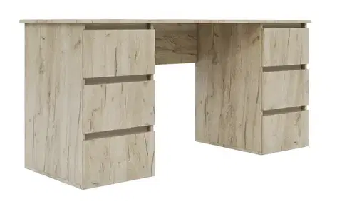 Písacie stoly SONIJA písací stôl 160, dub Craft šedý / satin