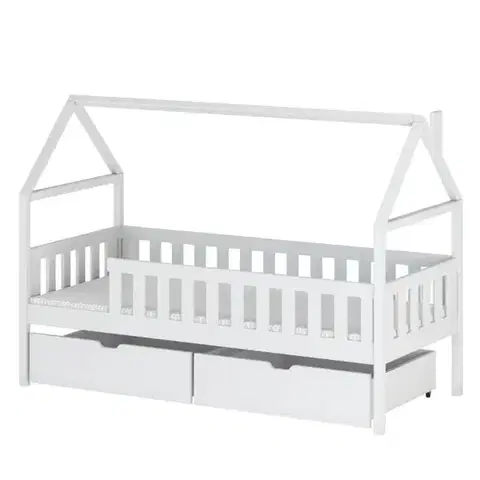 Detské postele Posteľ Domček Domi 90x200 biela