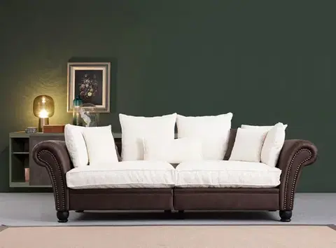 Pohovky a gauče Trojmiestna pohovka Lawrence Lounge - Brown, White