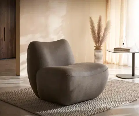 Lounge kreslá DELIFE Lounge kreslo Zena 75x85 cm taupe vintage