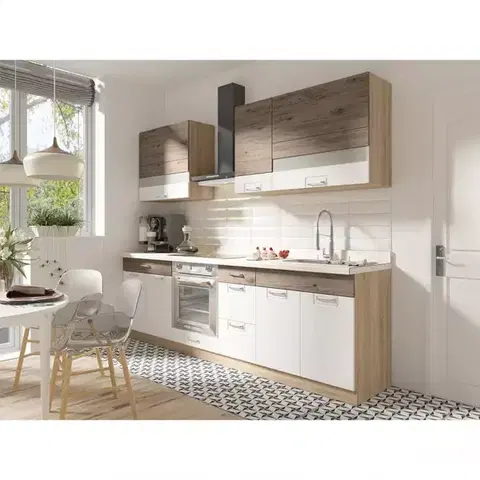 Modulový kuchynský nábytok Kuchynská linka Econo 260 C plus sonoma/biely/san remo