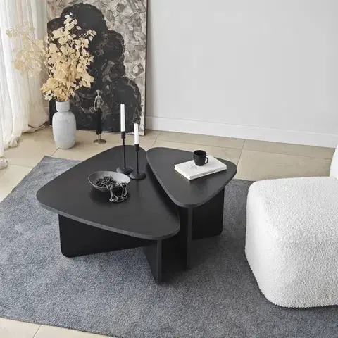Sady stolíkov Súprava konferenčných stolíkov Ballare Set - Black