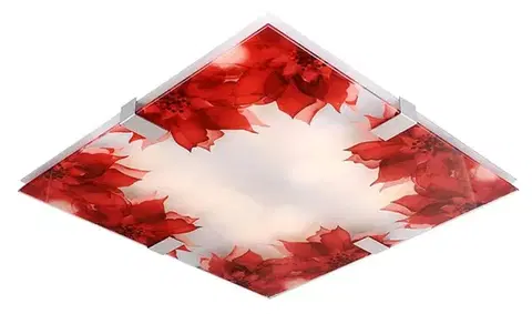Stropná svetla LED stropná lampa 18W 40cm červené kvety Rhapsody