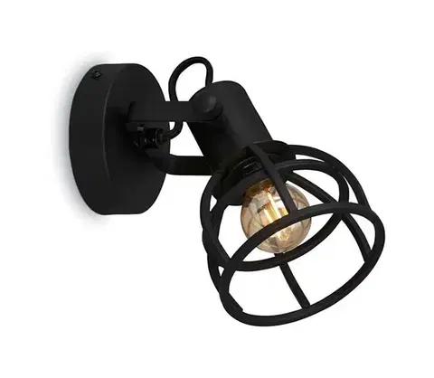 Svietidlá Briloner 2669-015 - Nástenné bodové svietidlo RETRO 1xE14/25W/230V čierna 2669-015