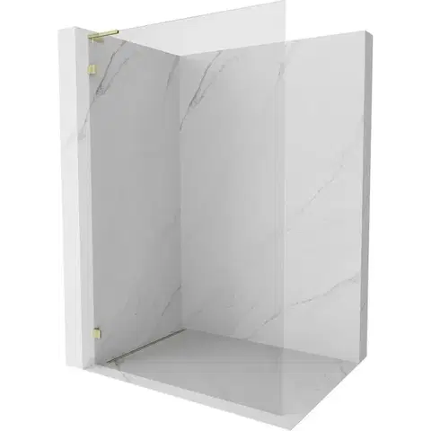 Sprchové dvere MEXEN/S - Lunar L Sprchová zástena WALK-IN ľavá 70 x 200, transparent 8 mm, zlato 830L-070-000-50-00-L