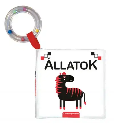 Leporelá, krabičky, puzzle knihy Kontrasztos babakönyv - Állatok