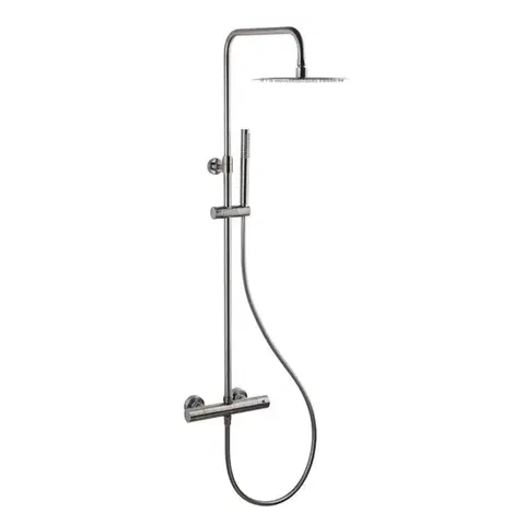 Sprchy a sprchové panely Sprchový systém SAT Aurum s termostatickou batériou brúsený gun metal SATSSTKAURBGM SATSSTKAURBGM