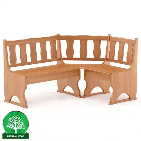 Borovicové rohové sedačky Rohová lavica borovica NR101-150x86x110 jelša
