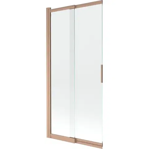 Sprchové dvere MEXEN - Fox vaňová zástena 2-krídlová przesuwny 85 x 150, transparent, meď kartáčovaná 891-085-002-65-00