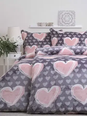 Obliečky MKLozkoviny.sk Francúzske obliečky mikroplyš Exclusive – Tessema sivohnedé - 220 × 200 cm - 70 x 90 cm