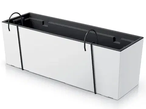 Kvetináče a truhlíky NABBI DUC600W plastový balkónový kvetináč 58 cm biela