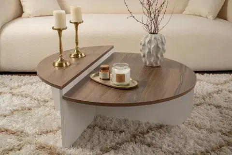 Konferenčné stolíky Konferenčný stolík Orion - Walnut, White