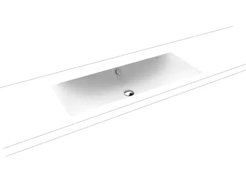 Umývadlá Kaldewei Zápustné umyvadlo Kaldewei Silenio 3048 93,4x39,1 cm alpská bílá bez otvoru pro baterii 906106003001 906106003001
