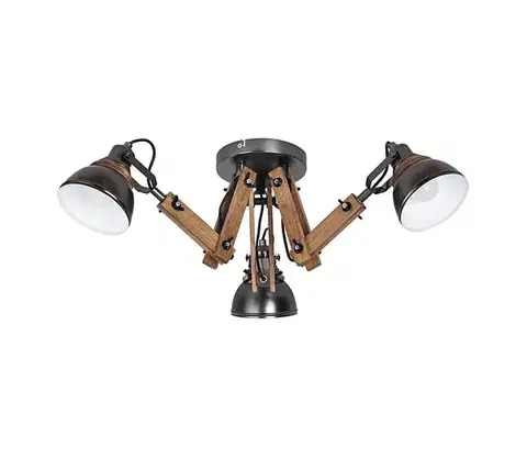 Svietidlá Rabalux 2724 - Prisadený luster AKSEL 3xE14/15W/230V čierna
