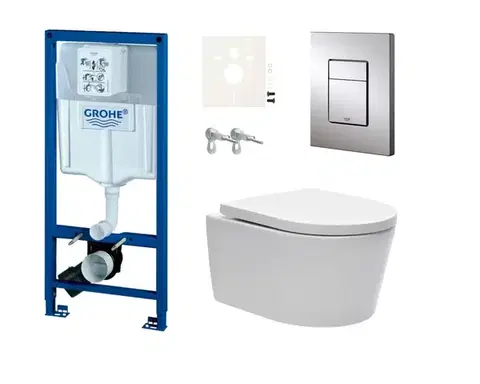 Záchody Cenovo zvýhodnený závesný WC set Grohe do ľahkých stien / predstenová montáž + WC SAT Brevis SIKOGRSBR1S SIKOGRSBR1S