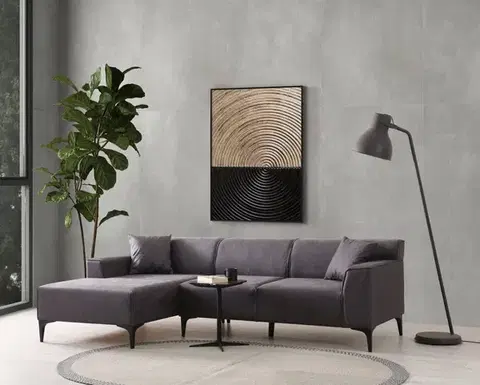 Sedacie súpravy Rohová sedacia súprava / Rohová pohovka New Petra L Corner - Anthracite