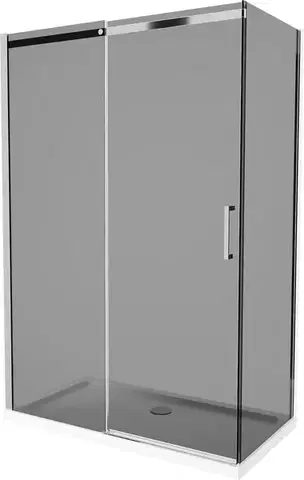 Vane MEXEN/S - Omega sprchovací kút 130 x 70, grafit, chróm + vanička vrátane sifónu 825-130-070-01-40-4010