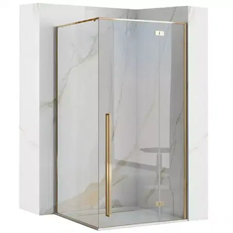 Sprchové kúty 80x100 Sprchový kút Fargo Rea K4907 100x80x195 gold
