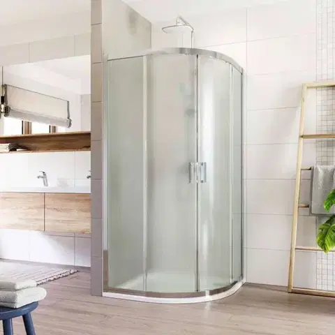 Sprchovacie kúty Mereo Sprchovací kút, Lima, štvrťkruh, R 550, zasúvací, 90x90 cm, chróm ALU, sklo Point CK608B22K
