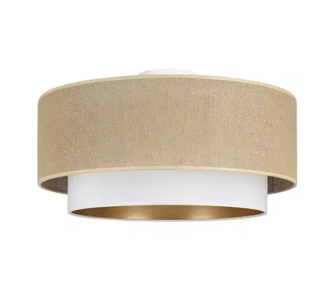 Svietidlá  Stropné svietidlo SARTA 1×E27, 60 W, 230 V, priemer 45 cm, biela/juta H0188