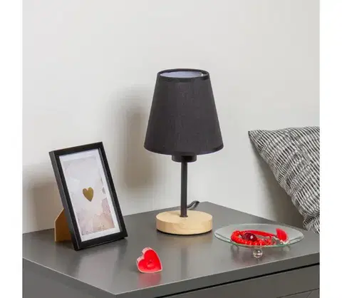 Lampy BRILAGI - Stolná lampa NUBILA WOOD 1xE27/25W/230V dub/čierna BG1567+BG1568
